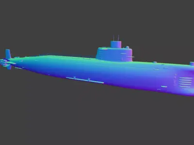 Nuclear submarine model 3D model