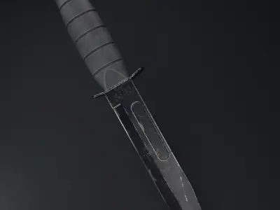 Knife low poly PBR realistic game ready asset Low-poly 3D model