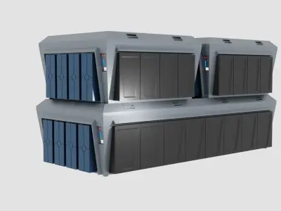 Imperial Cargo Container Set Low-poly 3D model