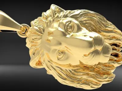 Lion head pendant Hollow Light weight Jewelry 3D print model purchase