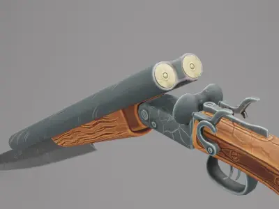 Gun Stylized Low-poly 3D model