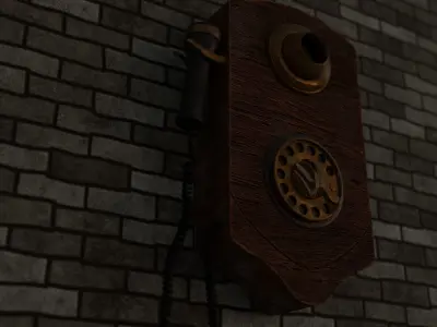 Antique Telephone low poly Low-poly 3D model