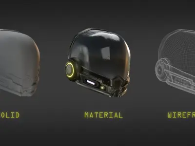 Sci-Fi Helmet  Low-poly 3D model