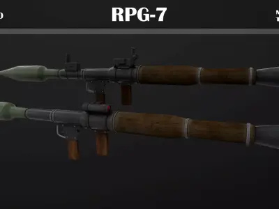 RPG-7 two grenade launchers 3D model