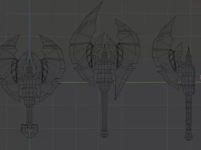 Epic Stylized Axe Bundle  Low Poly PBR Low-poly 3D model