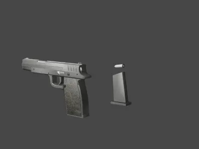 pistol for unity Low-poly 3D model