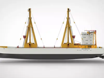 Cargo ship with loader 3D model