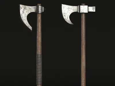 Medieval War Axe - PBR Asset Low-poly 3D model