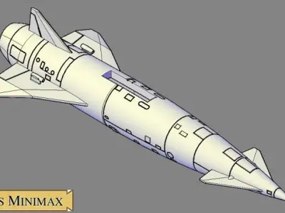 Avro Blue Steel Vulcan variant with folded fin 3D print model