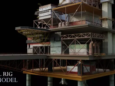 Industrial Offshore Platform 3D model