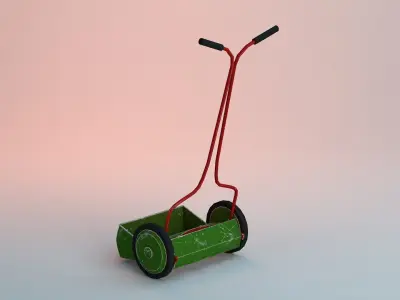 Lawn Mower Machine Low-poly 3D model