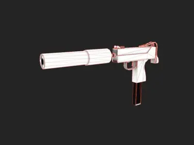 Mac 10 Submachine gun Low-poly 3D model