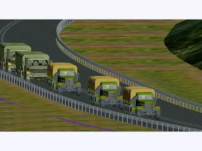 off-road truck Low-poly 3D model