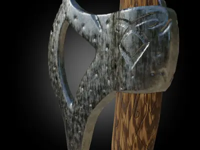 Battle-axe Weapon PBR Low-poly game ready Low-poly 3D model