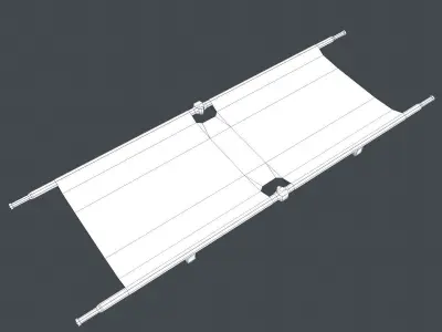 Military Medical Stretcher Low Poly Low-poly 3D model