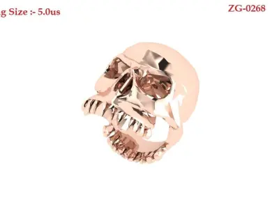 Skull Ring 3D print model 9