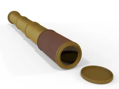 Handheld telescope Low-poly 3D model