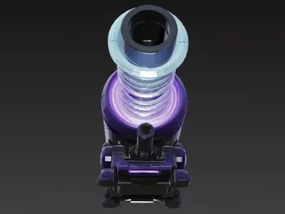 Purple Cyber Turret Low-poly 3D model
