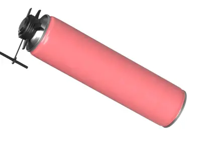 Polyurethane foam 750 ml wih tube open mockup 3D model