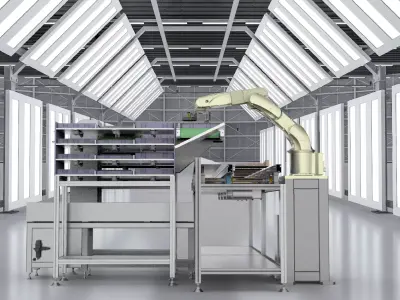 Automatic memory module assembly machine 3D model