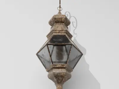 Antique Rustic Wall Hanging Candle Stand Low-poly 3D model