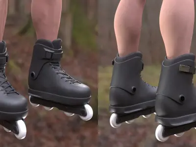 Man and Woman in Agressive Skates 152 3D model