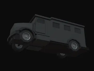 Swat Van Low Poly Low-poly 3D model