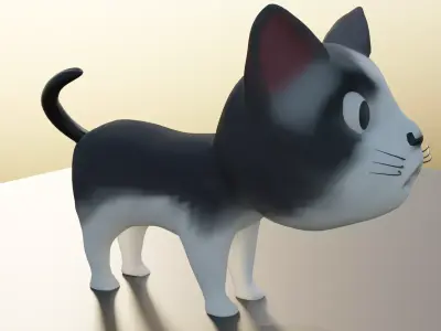 3D Cat Low-poly 3D model
