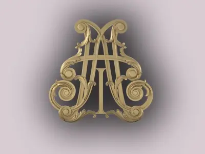     monogramm  latter A and T 3D print model