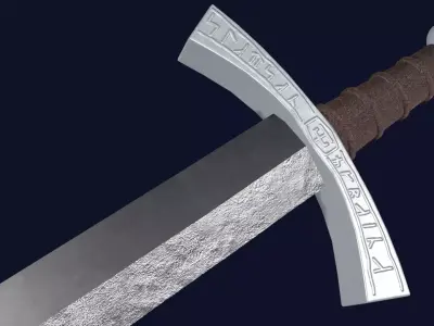 Gladius sword with Falchion handle Low-poly 3D model