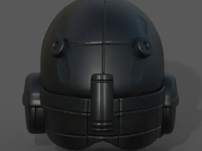 Helmet scifi military combat 3d model low poly human generic  Low-poly 3D model