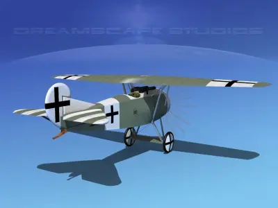 Fokker DVIII V02 3D model