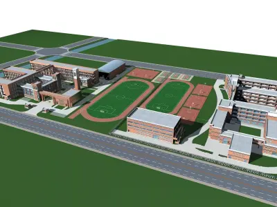 School Building 3D model get