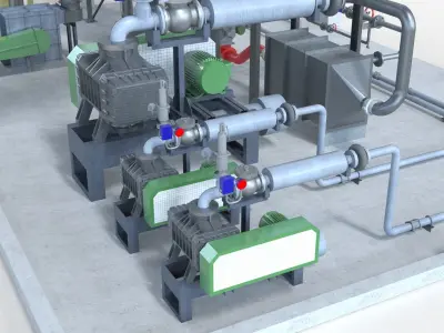 Industry tank Mining processing plant equipment 3d model props 3D model