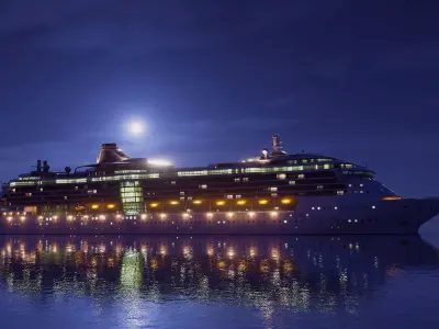 Large Modern Cruiseship Low-poly 3D model