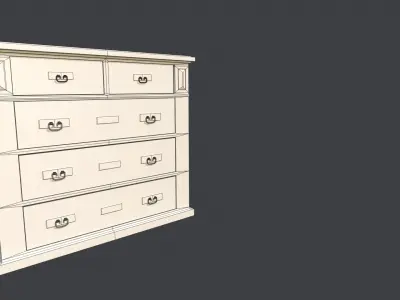 Antique dresser low-poly Low-poly 3D model