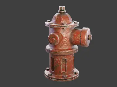 Old Rusty Fire Hydrant 3D model