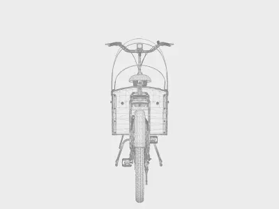 3D Model of Cargobike Long Lite Electric Low-poly 3D model