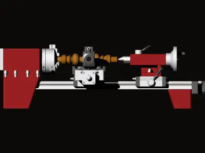 CNC wood lathe 3D model