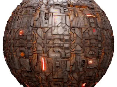 PBR Seamless Sci-Fi Texture 08 Low-poly 3D model