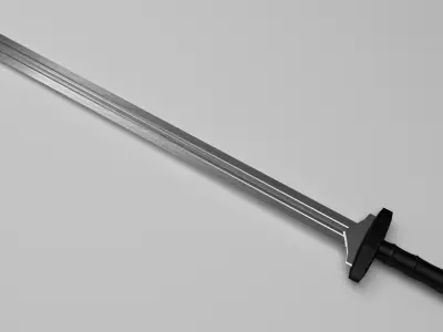 Split-Bladed Sword Low-poly 3D model