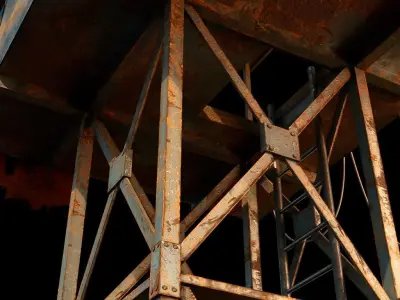 Rusty Military tower Low-poly 3D model