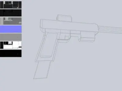 Minimal gun Low-poly 3D model purchase