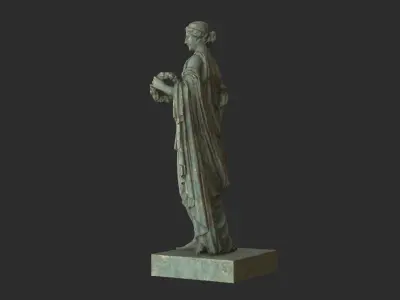 Roman Woman Statue - Bronze Low-poly 3D model