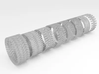 Tire Wheel Ruber Tracks  3D model