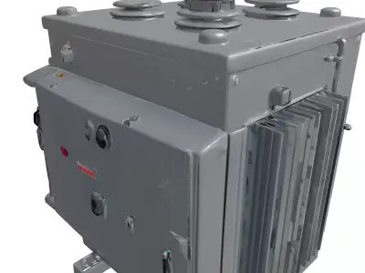 Industrial Electrical Power Transformer 3D Model Low-poly 3D model