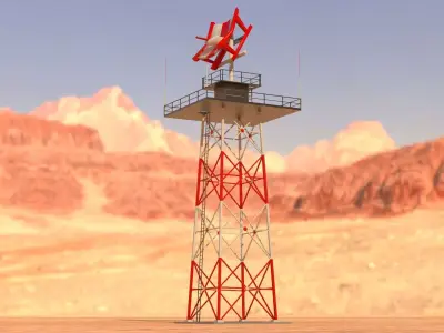 Radar Tower - PBR Low-poly 3D model