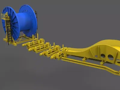 Cable drum and guide system for cable layers 3D print model