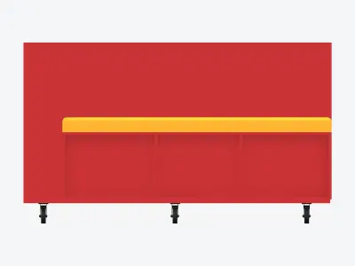 Seat - Library - Integral - Readers Cubby Unit Low-poly 3D model
