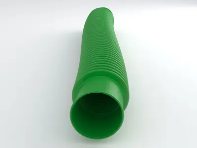 Hog Oval Corrugated Hose 01 Green 3D model